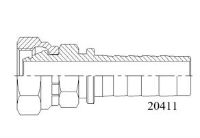20411公制內螺紋24°錐帶O型圈輕系列